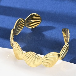 Латунь манжеты браслеты для женщин&nbsp;BJEW-C112-08G