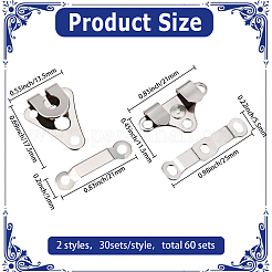 60 шт. 2 стиля латунных регулируемых джинсовых булавок&nbsp;KK-GF0001-21P