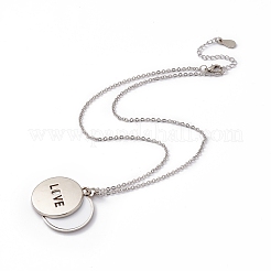 Сублимация пустой алюминиевый кулон ожерелье&nbsp;LS-NJEW-E020-01P-01