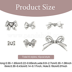 60шт 6 стиля бусины из сплава в тибетском стиле&nbsp;TIBEB-YW0001-38