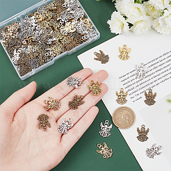 120 шт. 3-цветные подвески в виде ангела в тибетском стиле из сплава&nbsp;TIBEP-PH0001-66