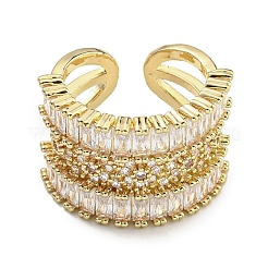 Латунные микро проложить манжеты кольца кубического циркония&nbsp;RJEW-I103-001G