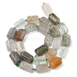 Нити бусин из натурального зеленого рутилированного кварца&nbsp;G-C270-L01