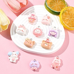 10шт 10 стиля непрозрачные подвески из смолы&nbsp;CRES-YW0002-27