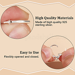 1 пара серег с защелкой из стерлингового серебра 925 пробы&nbsp;STER-BBC0006-33