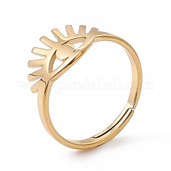 Ионное покрытие (ip) 201 нержавеющая сталь сглаз регулируемое кольцо для женщин&nbsp;LS-RJEW-K238-13G