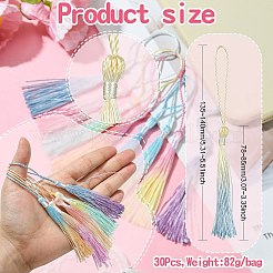 30 шт. градиентное украшение с кисточкой из полиэстера&nbsp;HJEW-CJ0001-10
