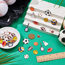 40 шт. 10 стиля подвески из сплава и эмали на тему спортивных товаров&nbsp;ENAM-ME0001-57