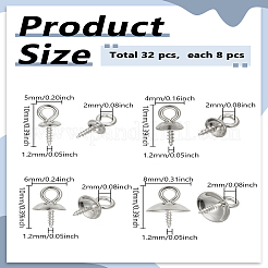 32 шт. 4 стиля 201 и 304 нержавеющая сталь винт-рым-шпилька скобы&nbsp;STAS-LP0005-23