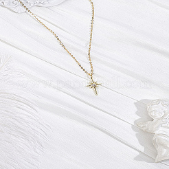 1 шт. ожерелье с подвеской в виде звезды из латуни&nbsp;NJEW-LP0004-15G