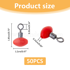 50шт пластиковые рыболовные вертлюжки с крестообразной леской&nbsp;FIND-FH0010-11B