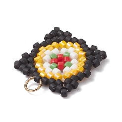 Подвески из стеклянных бусин ручной работы в форме решетки на окна&nbsp;PALLOY-MZ00929-04