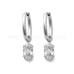 Серьги-кольца из нержавеющей стали 304 с микропаве из кубического циркония&nbsp;STAS-R004-04P-02