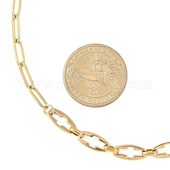 Ожерелья из полой цепочки с поперечными звеньями из нержавеющей стали 304 и цепочки-скрепки из нержавеющей стали 304 для женщин&nbsp;NJEW-JN05548-01