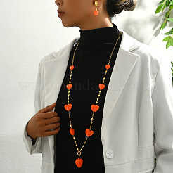 Элегантные винтажные серьги и ожерелья из железной смолы в форме сердца для женщин&nbsp;ZO7352