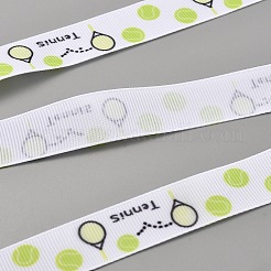 Лента из полиэстера в крупную ленту с теннисным принтом длиной 5 ярд.&nbsp;OCOR-WH0085-64C