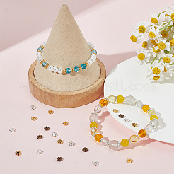 600 шт. 4 цвета тибетские бусины из сплава ромашки разделительные бусины&nbsp;TIBEB-SP0001-18