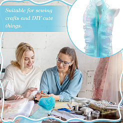 Плиссированная кружевная лента из органзы градиентного цвета&nbsp;DIY-GA0005-88A