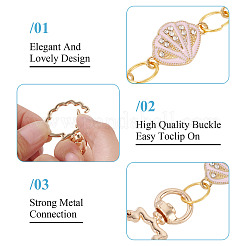 5 шт. сплав розовая эмалированная оболочка звеньевая цепь удлинитель сумки&nbsp;HJEW-TAC0103