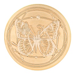 Золотая тональная круглая сургучная печать&nbsp;AJEW-S087-01G-15