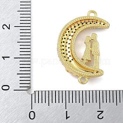 Стойка покрытие латунь микропаве цветной кубический цирконий луна с парой соединительных подвесок&nbsp;KK-A234-083G