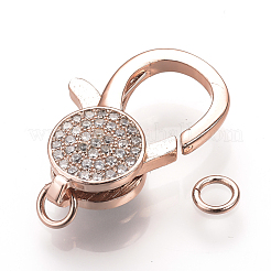 Латунные микро проложить кубического циркония когтя омара застежками&nbsp;ZIRC-S058-19RG