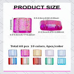 60шт 10 цвета 2-дырочные стеклянные бусины&nbsp;SEED-LP0001-06