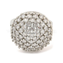 Запонки из латуни с покрытием из настоящей платины и прозрачным цирконием с микропаве&nbsp;RJEW-L113-017P-01