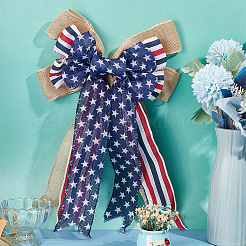 Банты из полиэстера и мешковины&nbsp;DIY-WH0304-570