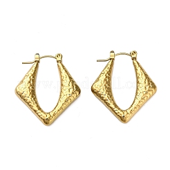 Серьги-кольца в форме ромба из нержавеющей стали 304&nbsp;EJEW-Q040-03G