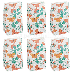 24 шт. бумажные пакеты для хранения продуктов из крафт-бумаги с принтом бабочек&nbsp;ABAG-SP0001-45