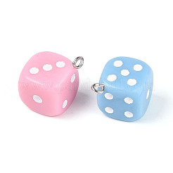 6 граненые непрозрачные акриловые подвески&nbsp;OACR-N148-02