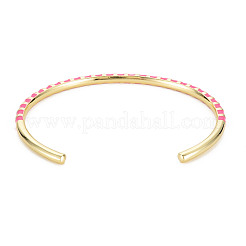 Скрученный браслет-манжета из латуни с эмалью&nbsp;X-BJEW-T020-02D-NF