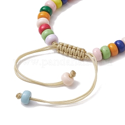 Разноцветные браслеты rondelle из акриловых плетеных бусин&nbsp;BJEW-JB10339-02