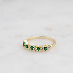 925 перстень из стерлингового серебра с микропаве из зеленых кубических цирконий&nbsp;FS-WG746A1-05