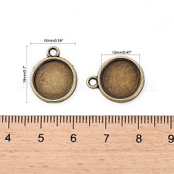 Плоские круглые сеттинги сплава кулон кабошон&nbsp;PALLOY-N0088-38AB-NF