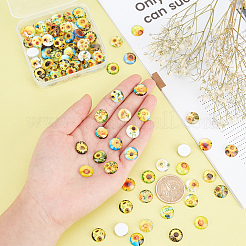 100шт стеклянные кабошоны&nbsp;GGLA-PH0001-18