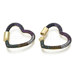 Латунь микропаве кубический цирконий винт карабин подвески с замком&nbsp;LS-ZIRC-N039-016B-NF