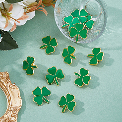 12 шт. брошь в виде трилистника из сплава и эмали ко дню Святого Патрика&nbsp;JEWB-FH0001-64A