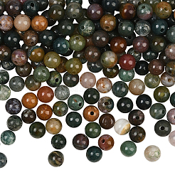 200 шт. бусины из натурального индийского агата&nbsp;G-SP0001-20A
