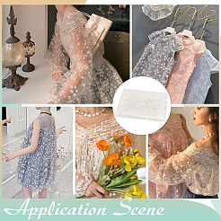 Полиэфирная ткань с цветочным узором&nbsp;DIY-WH0591-147A