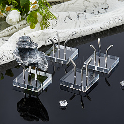 4 шт. держатель для хрустального шара из нержавеющей стали с квадратными прозрачными акриловыми основаниями&nbsp;AJEW-DC0003-35