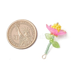 Подвески-цветы из стеклянных бусинок&nbsp;PALLOY-MZ00737