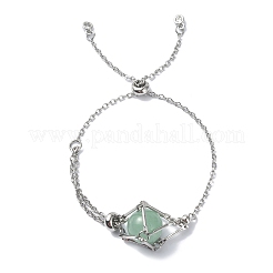 Изготовление регулируемого латунного браслета в виде мешочка макраме для держателя камня&nbsp;AJEW-JB01192-02