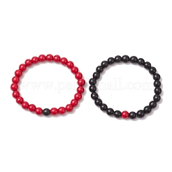 2шт. 2-х цветные синтетические бирюзовые браслеты с бусинами для женщин и мужчин&nbsp;BJEW-JB11547