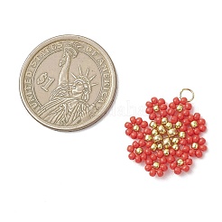 Подвески-цветы из стеклянных бусинок&nbsp;PALLOY-MZ01181-01