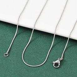 Не тускнеющие классические простые мужские и женские ожерелья-змейки из нержавеющей стали 304&nbsp;X-STAS-M174-018P-B