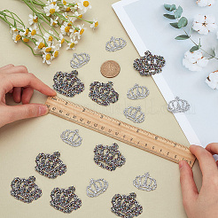 16 шт. 2 стиля корона стекло/смоляные стразы горячей фиксации&nbsp;PATC-FG0002-38