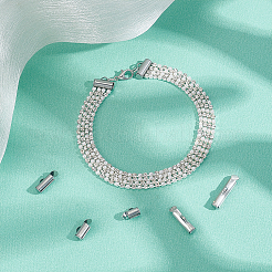 100 шт. 5 стиля 304 нержавеющая сталь скользящая застежка на конце трубки&nbsp;STAS-UN0060-24P-01