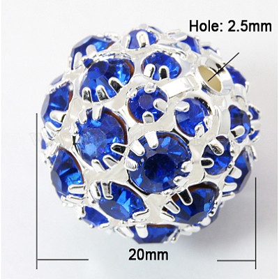 Латунные бусины со стразами &nbsp;RB-Q165-4-1